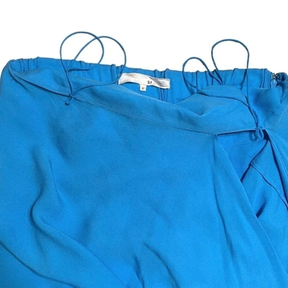 3.1 Phillip Lim Runway Silk Turquoise Blue Strapless Mini Dress Fall 2007